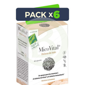 Pack 6x Micovital Melena De León 60 Cápsulas 100% Natural