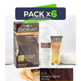 Pack 6x Tinte Nutricolor 4.4 Castaño Cobrizo 140Ml. Biokap