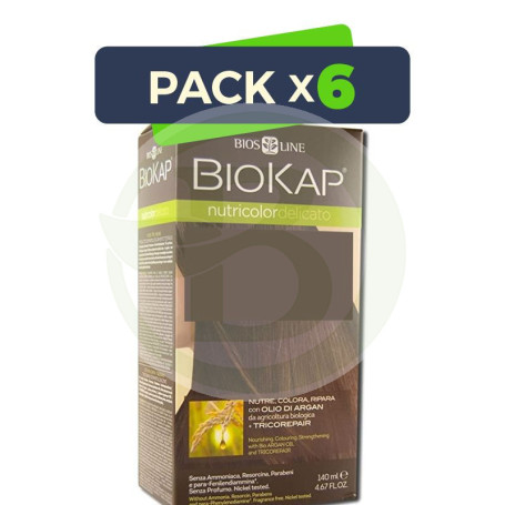 Pack 6x Tinte Nutricolor 7.0 Rubio Medio 140Ml. Biokap