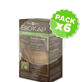 Pack 6x Tinte Nutricolor Delicato 7.33 Rubio Trigo Dorado 140Ml. Biokap