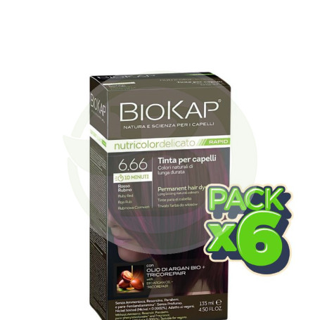 Pack 6x Rapid Delicato 6.66 Rojo Rubi 135Ml Biokap