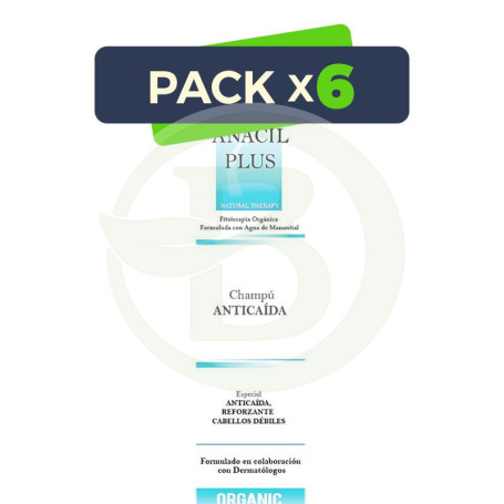 Pack 6x Champu Anticaida 200 Ml Anacil Plus