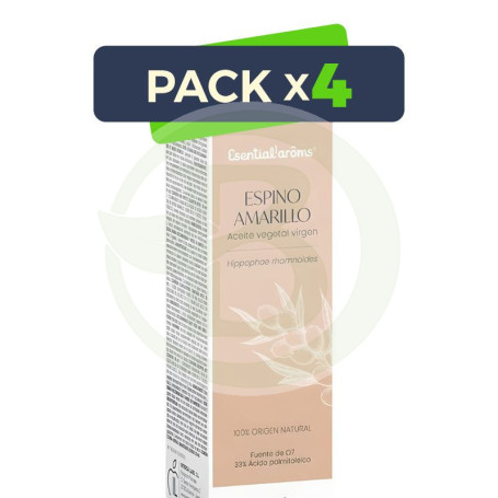 Pack 4x Aceite Vegetal De Espino Amarillo 30Ml Esential Aroms