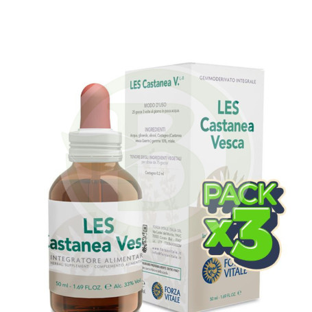 Pack 3x Les Castanea Vesca (Castaño) 50Ml. Forza Vitale