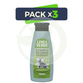 Pack 3x Champú Balsámico Uso Frecuente 400Ml. Linea Verde