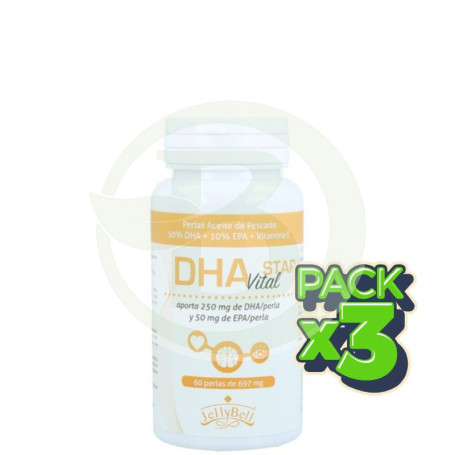 Pack 3x Dha Vital Star 60 Perlas Jellybell