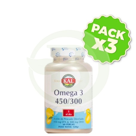 Pack 3x Omega 3 450/300 60 Perlas Kal