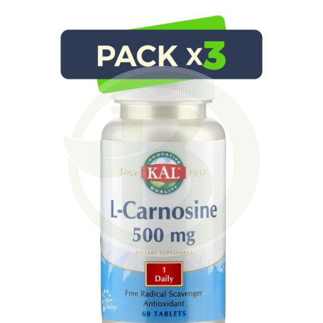Pack 3x L-Carnosine 500Mg. 30 Comprimidos Kal