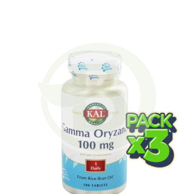 Pack 3x Gamma Oryzanol 100Mg. 100 Tabletas Kal