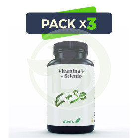 Pack 3x Vitamina e + Selenio 600 Mg 60 Comp Ebers