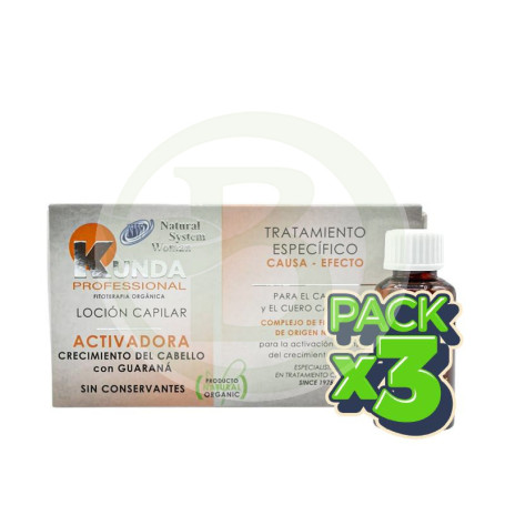 Pack 3x Locion Activadora Crecimiento 4X25 Ml Natural System Woman