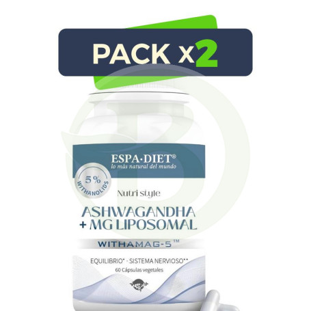 Pack 2x Ashwagandha + Mg Liposomal 60 Cápsulas Espadiet