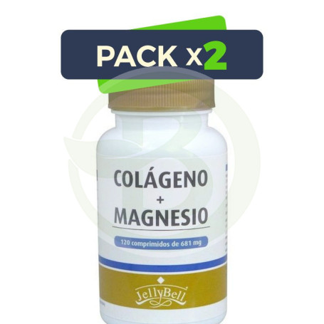 Pack 2x Colageno + Magnesio 120 Comprimidos Jellybell