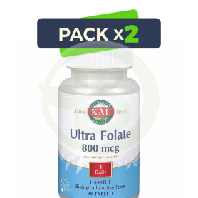 Pack 2x Ultra Folate 800Mcg. 90 Comprimidos Kal