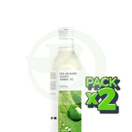 Pack 2x Gel Baño Aloe + Árbol del Té 500 Ml Ebers