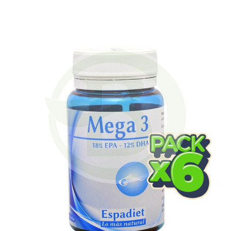 Pack 6x Mega 3 60 Perlas Espadiet