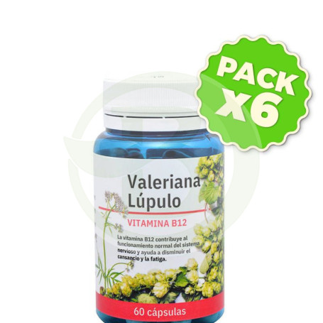 Pack 6x Valeriana, Lúpulo y B12 60 Cápsulas Espadiet