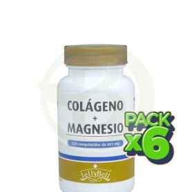 Pack 6x Colageno + Magnesio 120 Comprimidos Jellybell