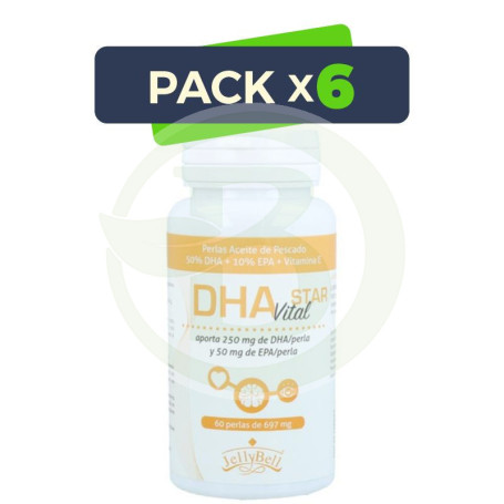 Pack 6x Dha Vital Star 60 Perlas Jellybell