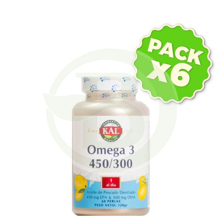 Pack 6x Omega 3 450/300 60 Perlas Kal