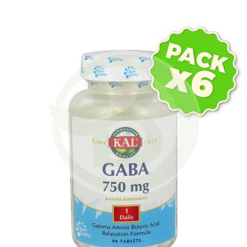 Pack 6x GABA 750Mg. 90 Comprimidos Kal