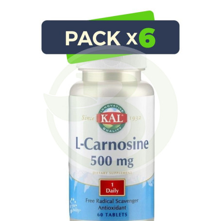 Pack 6x L-Carnosine 500Mg. 30 Comprimidos Kal