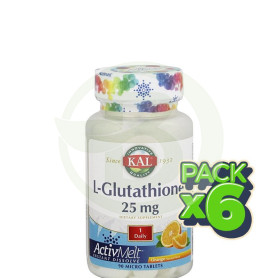 Pack 6x L-Glutation 25Mg. 90 Comprimidos Kal