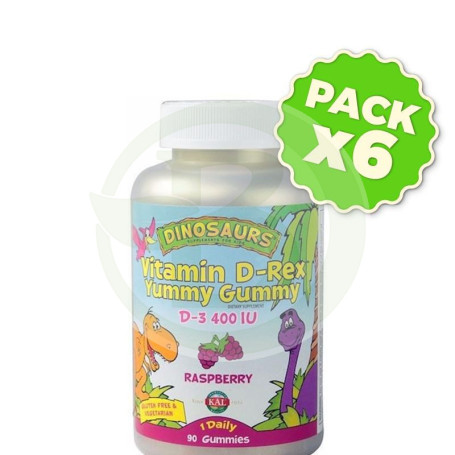 Pack 6x Rex Vitamin D-Rex D3 400Ui 90 Dinos Masticables Kal