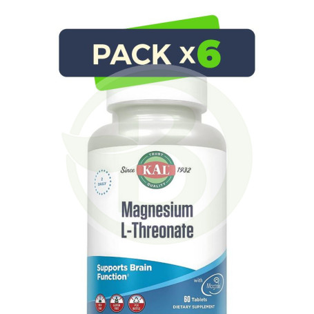 Pack 6x L-Threonate Magnesium 60 Comprimidos Kal