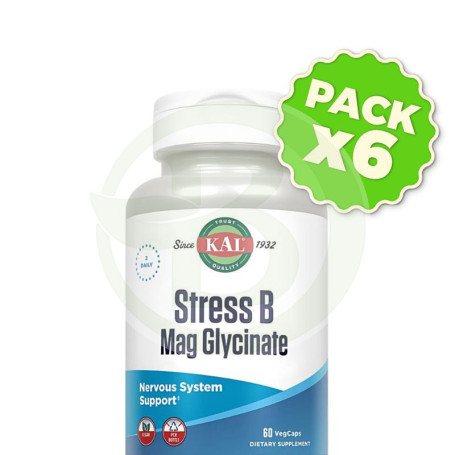 Pack 6x Stress B Mag Glycinate 60 Cápsulas Vegetales Kal