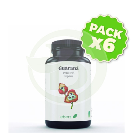 Pack 6x Guarana 500 Mg 60 Cáps Ebers