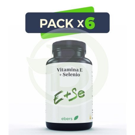 Pack 6x Vitamina e + Selenio 600 Mg 60 Comp Ebers
