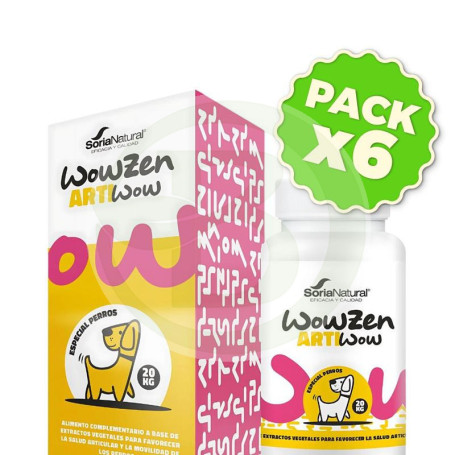 Pack 6x Artiwow Perros 20Kg 60 Comprimidos Soria Natural