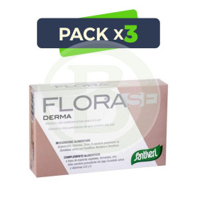 Pack 3x Florase Derma 40 Cápsulas Santiveri