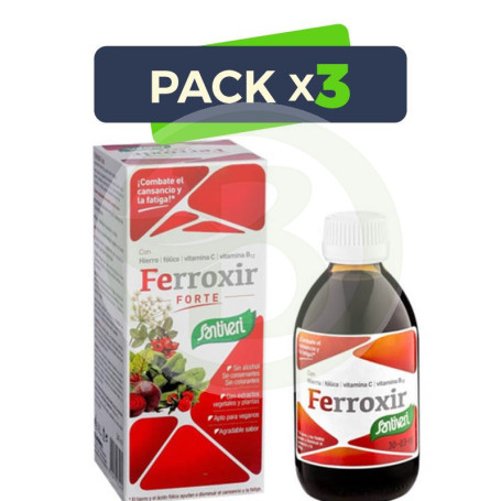 Pack 3x Jarabe Ferroxir Forte 240Ml. Santiveri