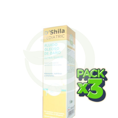 Pack 3x Fluido Oleoso de Baño Ultra-Suave Pediatric 200Ml. Shila