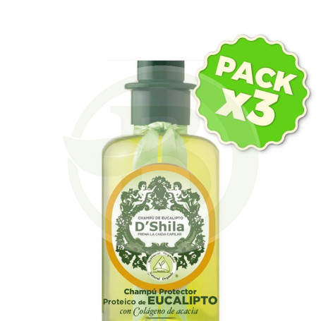 Pack 3x Champú Proteico De Eucalipto 300Ml. Shila
