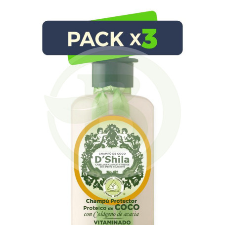 Pack 3x Champú Proteico De Coco 300Ml. Shila