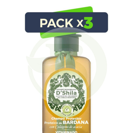 Pack 3x Champú Proteico De Bardana 300Ml. Shila