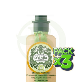 Pack 3x Champú Proteico De Levadura De Cerveza 300Ml. Shila