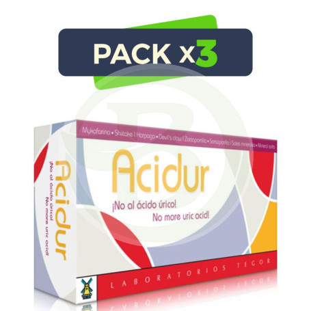 Pack 3x Acidur 60 Cápsulas Tegor