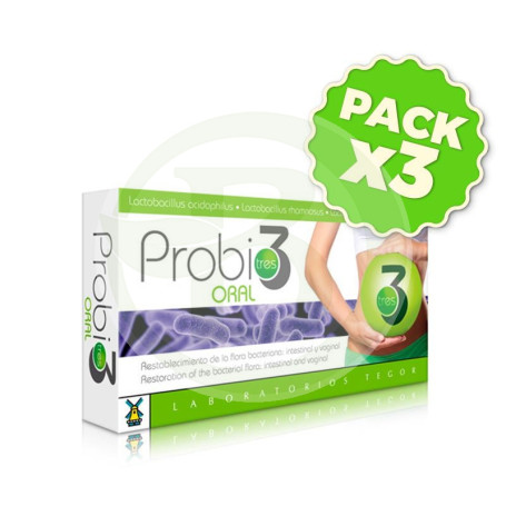 Pack 3x Probio3 40 Cápsulas Tegor