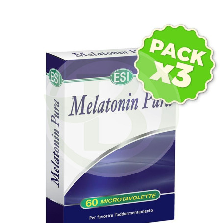 Pack 3x Melatonina Pura 1.9Mg. 60 Tabletas Laboratorios ESI