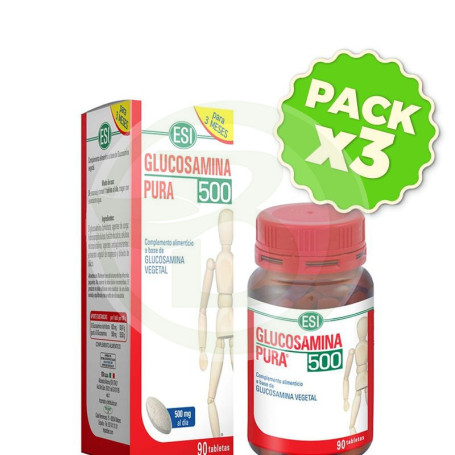 Pack 3x NoDol Glucosamina Pura 500 90 Tabletas ESI - Trepat Diet