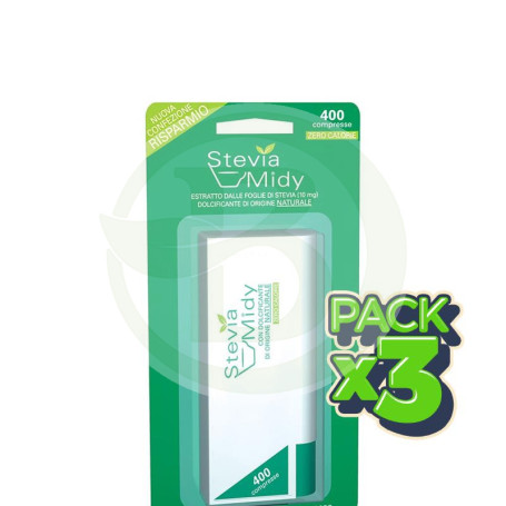 Pack 3x Stevia Midy Edulcorante 400 Comprimidos ESI - Trepat Diet