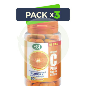 Pack 3x Vitamina C Pura Retard 90 Comprimidos ESI