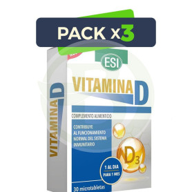 Pack 3x Vitamina D 30 Tabletas Esi