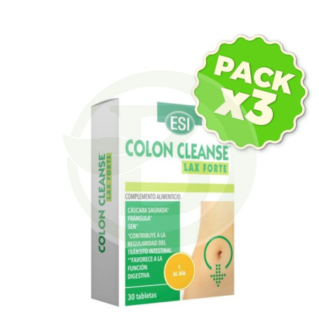 Pack 3x Colon Cleanse Lax Forte 30 Tabletas Esi