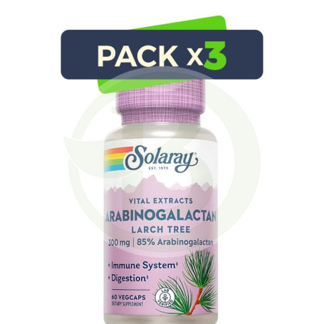 Pack 3x Arabinogalactano 60 Cápsulas Vegetales Solaray