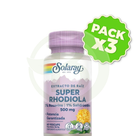 Pack 3x SUPER RHODIOLA 60 CAPSULAS VEGETALES SOLARAY